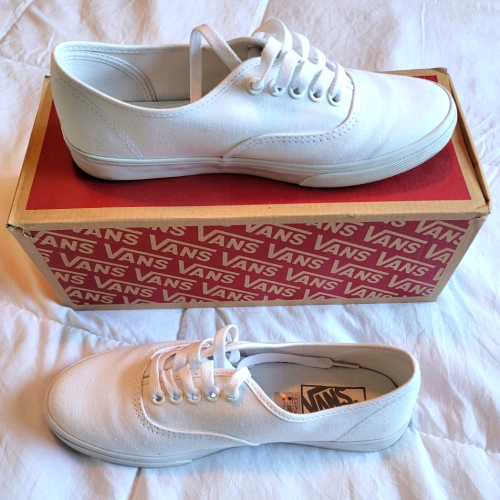 All white Vans Lo Pro